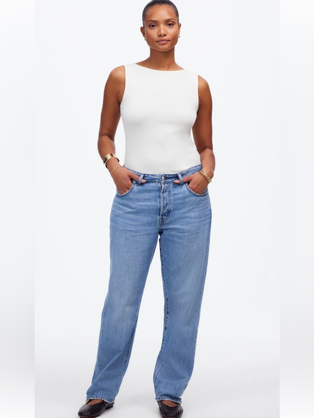 Madewell Light Blue 27 curvy dean easy straight leg jeans